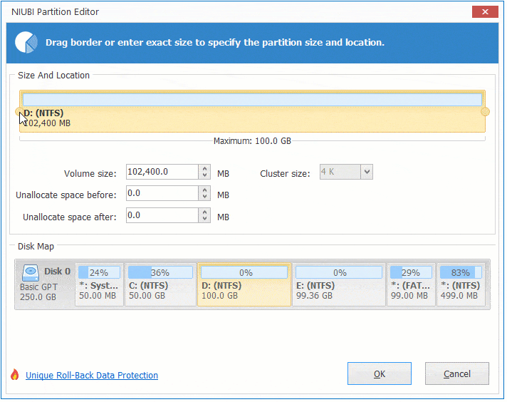 Partition D verkleinern
