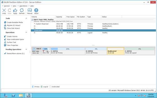 Laufwerk E verkleinert
