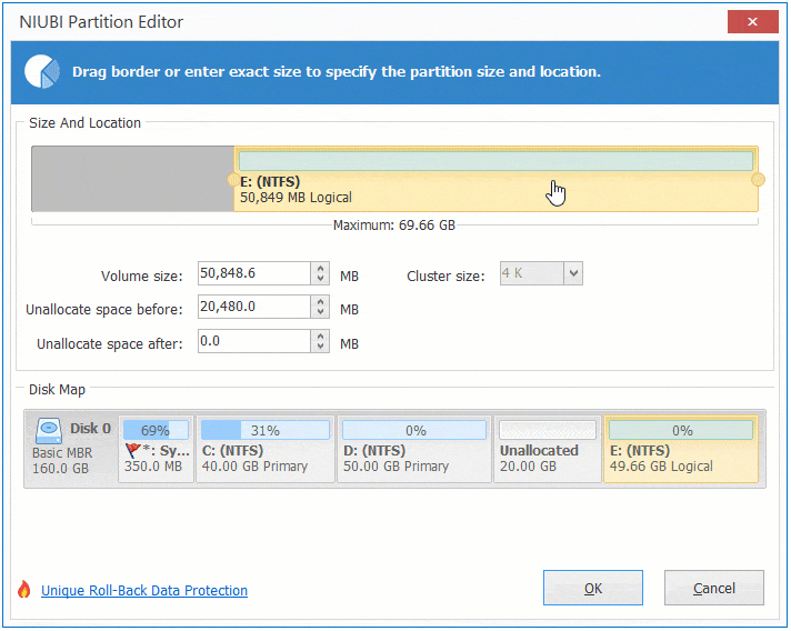 ドラッグして移動