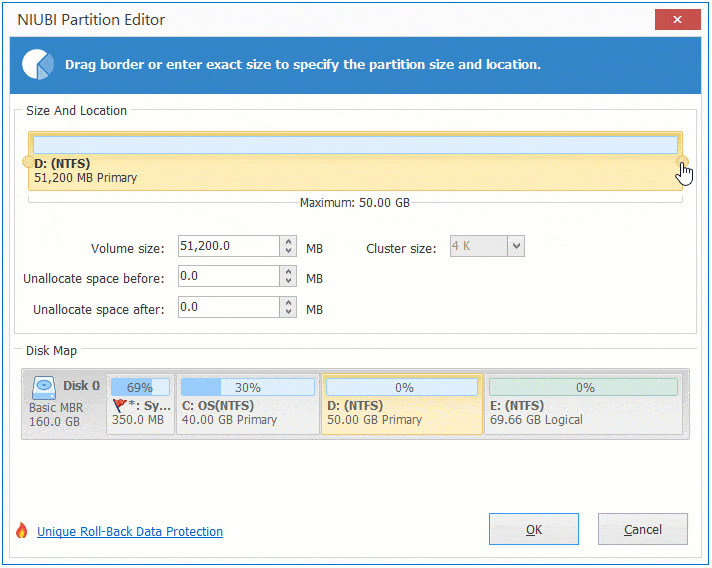 Nach links verkleinern