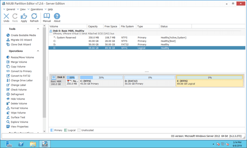 Nicht zugewiesenen Speicherplatz mit E kombinieren