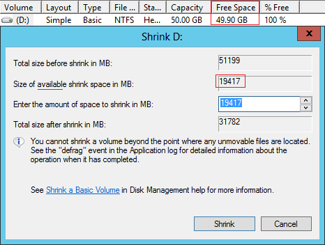 Kann nicht verkleinert werden