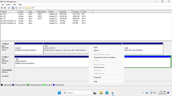 Datenträgerverwaltung Server 2025